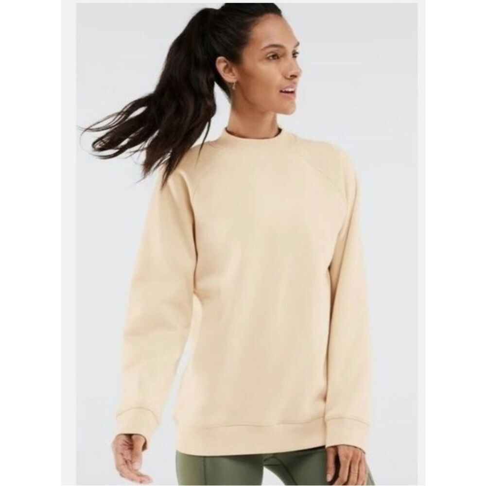Fabletics James Shorewood Tan Mock Neck Pullover Sweatshirt